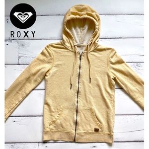 ROXY Yellow zip up hoodie surfer girl beach jacket size S Womens / Juniors
